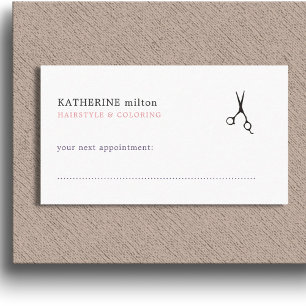 Simple Elegant Clean Hair Stylist Appointment Card