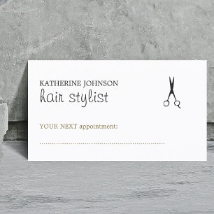 Simple Elegant Clean Hair Stylist Appointment Card