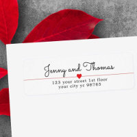 Simple Elegant Clean Heart Line Wedding