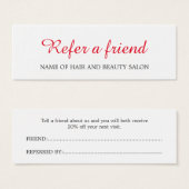 Simple Elegant Clean Red White Referral Card (Front & Back)