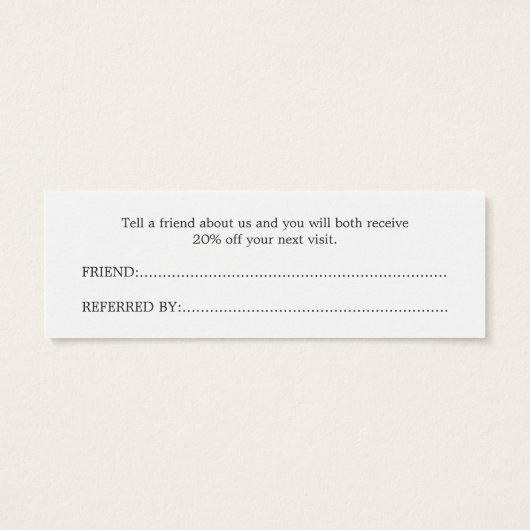 Simple Elegant Clean Red White Referral Card (Back)