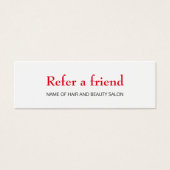 Simple Elegant Clean Red White Referral Card (Front)