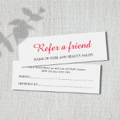 Simple Elegant Clean Red White Referral Card