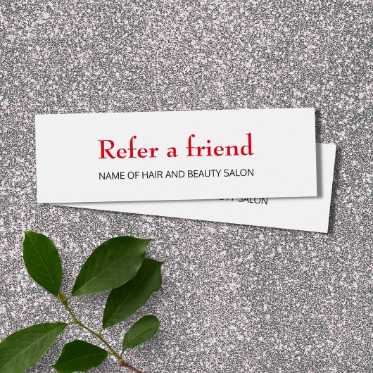 Simple Elegant Clean Red White Referral Card