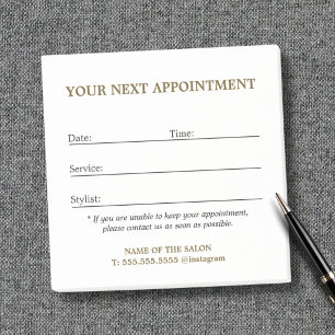 Simple Elegant Clean Salon Appointment Post-it Notes
