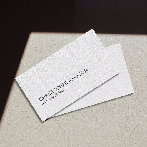 Simple Elegant Clean Texture White Attorney at law Business Card