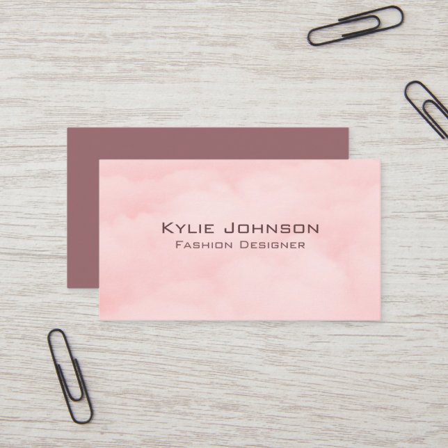 Simple Elegant Cloud Monogram Personalized Busines Business Card (Front/Back In Situ)
