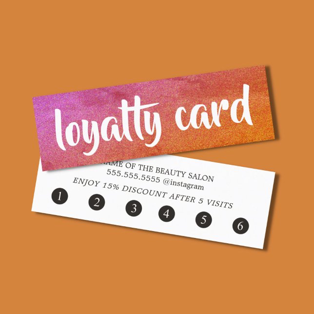 Simple Elegant Colorful White Texture Pastel Loyalty Card (Creator Uploaded)