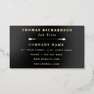 Simple Elegant Contact Calling Metallic Gold Foil Business Cards