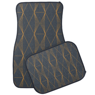 Simple, elegant, cool, trendy line graphic pattern car floor mat