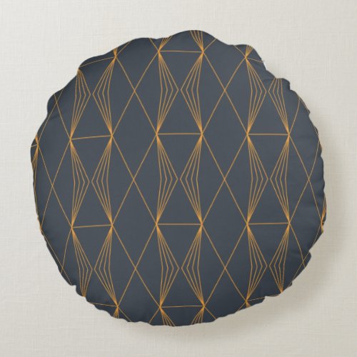 Simple elegant cool trendy line graphic pattern round pillow