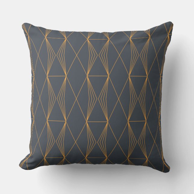 Simple, elegant, cool, trendy line graphic pattern throw pillow (Front)