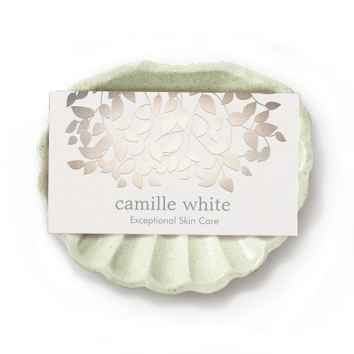 Cosmetology Faux Gold Foil Leaves Business Card