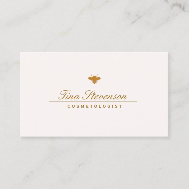 Simple Elegant Cosmetology Spa and Salon Bee Business Card (Front)