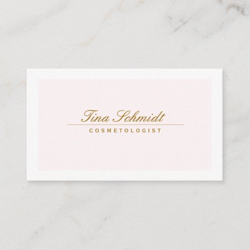 Customizable Simple Elegant Cosmetology Spa and Salon Pink 2 Business Card