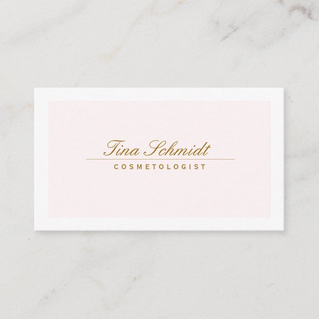 Simple Elegant Cosmetology Spa and Salon Pink 2 Business Card (Front)