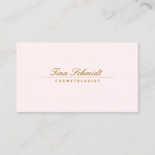 Simple Elegant Cosmetology Spa and Salon Pink Business Card