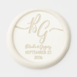 Simple Elegant Couple Initials Wedding  Wax Seal Sticker<br><div class="desc">This design features an elegant yet simple arrangement of the bride's and groom's personalized initials. This design is simple yet elegant in every way. The combination of typography creates a sophisticated, trendy and chic style. Elegant wedding wax seal design with modern elements. The simple setup of the typography gives it...</div>