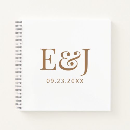 Simple Elegant Couple Monogram Wedding Guest Book
