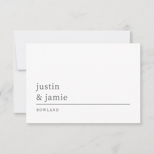 Simple Elegant Couple Names Monogram Note Card