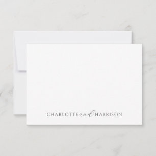 Simple Elegant Couple Names Monogram Note Card