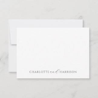 Simple Elegant Couple Names Monogram Note Card