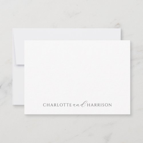 Simple Elegant Couple Names Monogram Note Card