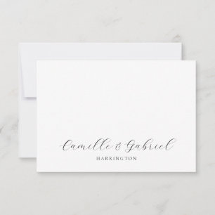 Simple Elegant Couple Names Script Monogram Note Card