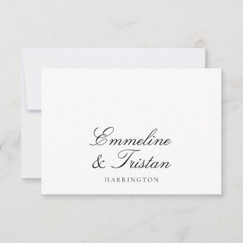 Simple Elegant Couple Names Script Monogram Note Card