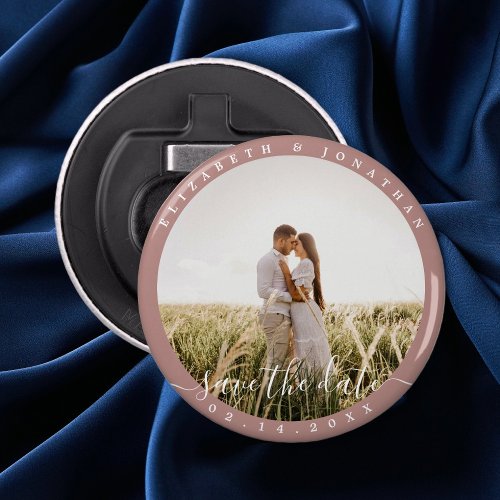 Simple Elegant Couple Photo Wedding Save The Date Bottle Opener