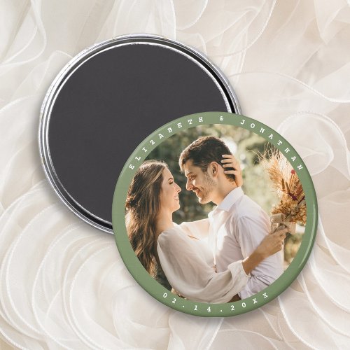 Simple Elegant Couple Photo Wedding Save The Date  Magnet