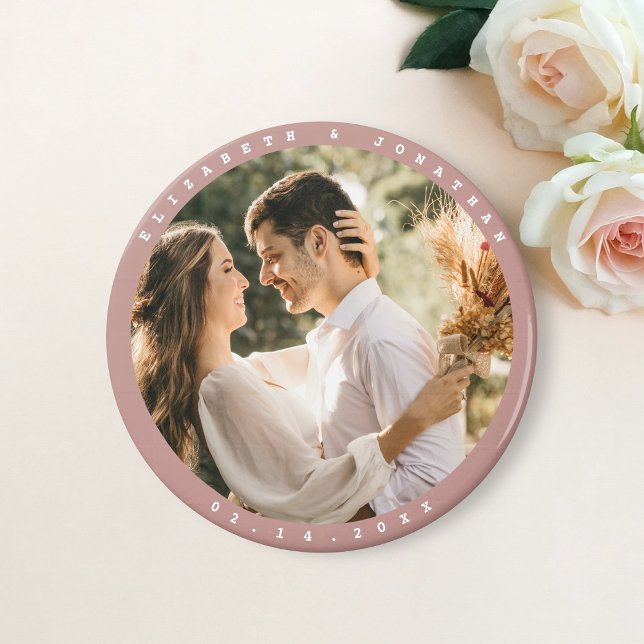 Simple Elegant Couple Photo Wedding Save The Date  Magnet (Creator Uploaded)