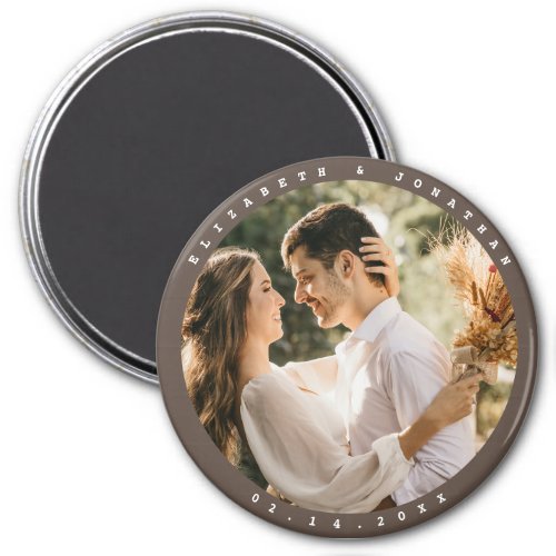 Simple Elegant Couple Photo Wedding Save The Date Magnet