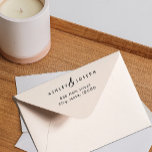 Simple Elegant Couple Return Address Rubber Stamp<br><div class="desc">This minimalist elegant return adress rubber stamp featuring the names of the bride and the groom is great for wedding. Names and address can be easily changed.</div>