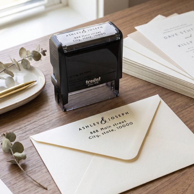 Simple Elegant Couple Return Address Self-inking Stamp (Creator Uploaded)
