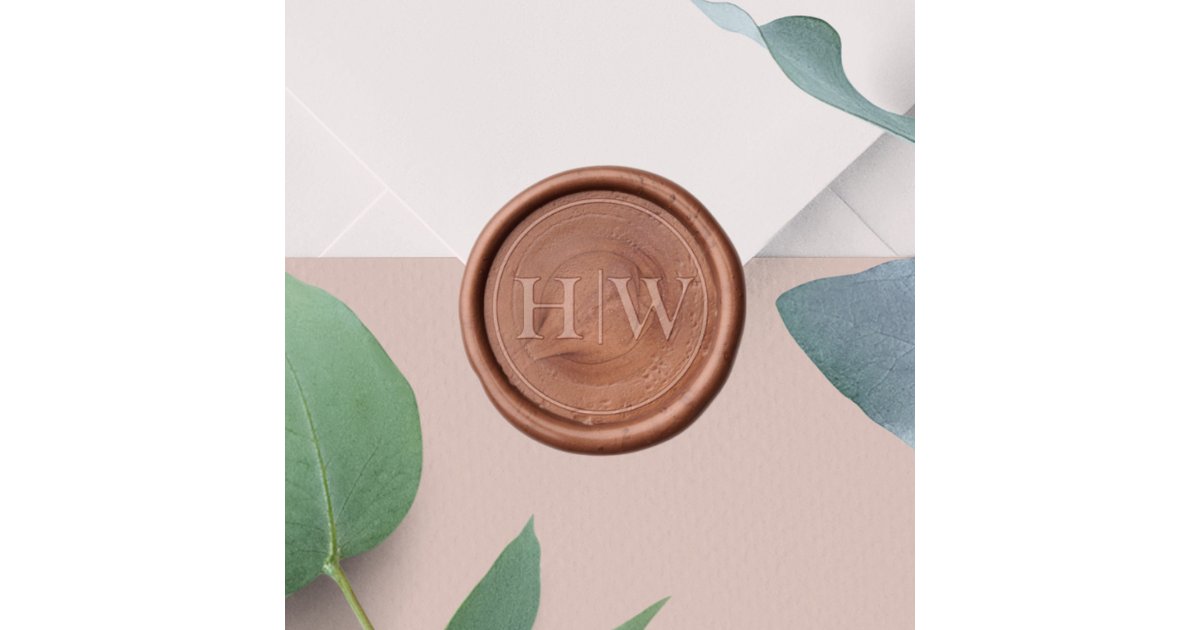 Simple Elegant Couple Wedding Monogram Wax Seal Stamp | Zazzle