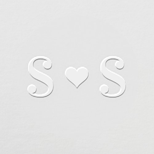 Simple elegant couples monogram initials and heart embosser