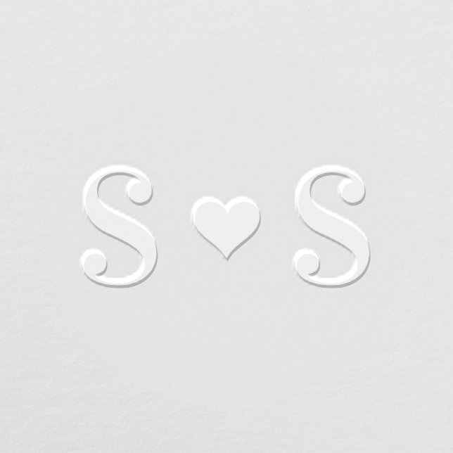 Simple elegant couples monogram initials and heart embosser (Design)