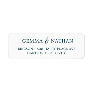 Simple Elegant Couples Name Teal Return Address Label