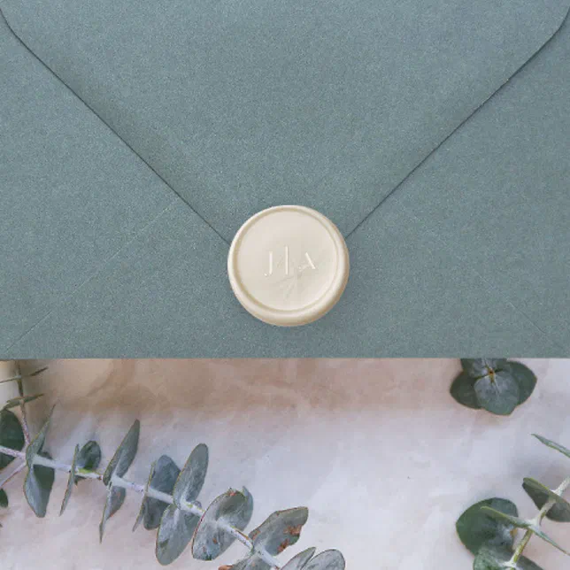 Simple Elegant Couples Wedding Monogram Wax Seal Stamp | Zazzle