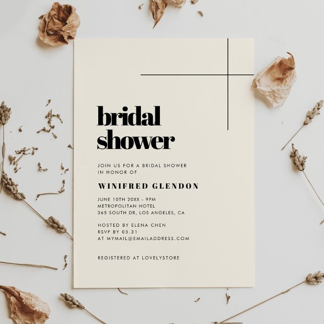 Simple elegant Cream bridal shower invitation (Creator Uploaded)
