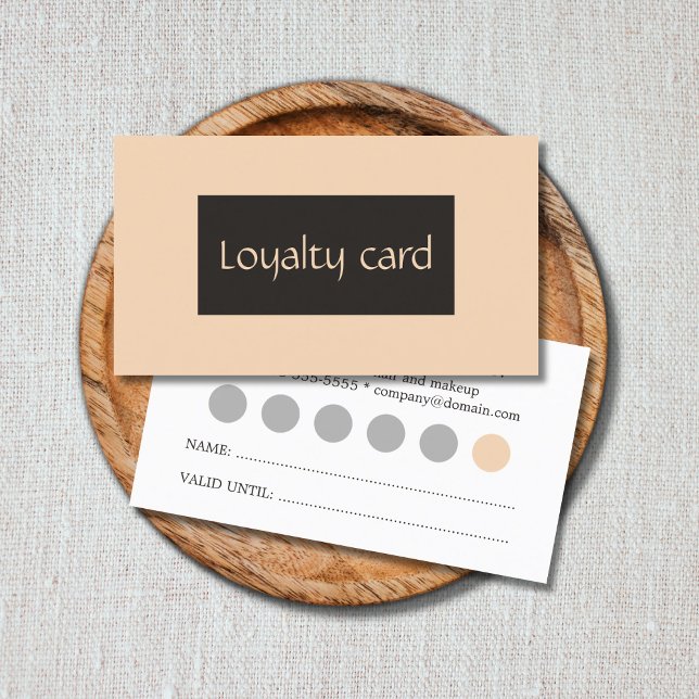 Simple Elegant Cream Grey Beauty Loyalty Card (Creator Uploaded)