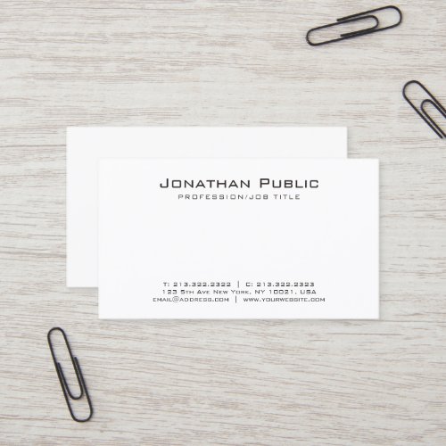 Simple Elegant Creative Design Modern Plain Business Card