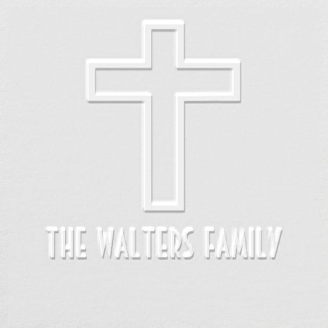 Simple Elegant Cross Family Name Embosser (Design)