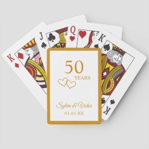 Simple Elegant Custom 50th Anniversary Party Favor Poker Cards