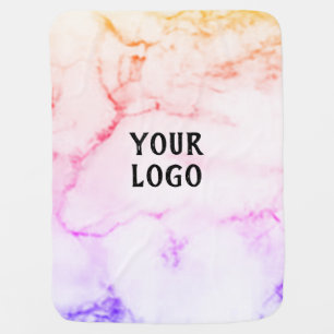 Simple elegant custom add your name marble   baby blanket