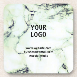 Simple elegant custom add your name marble   stone beverage coaster