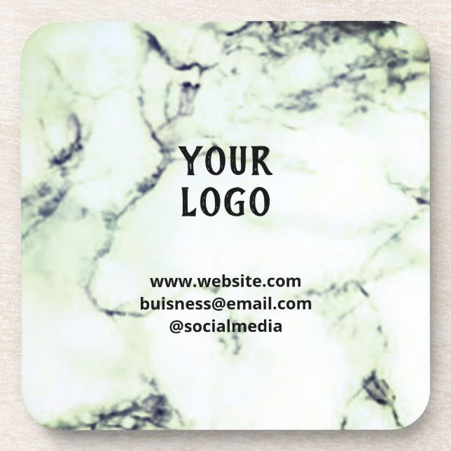 Simple elegant custom add your name marble   stone beverage coaster (Front)