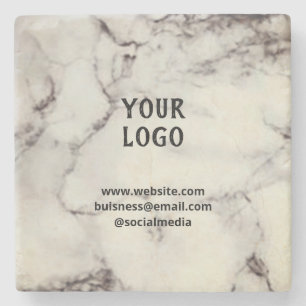 Simple elegant custom add your name marble   stone coaster