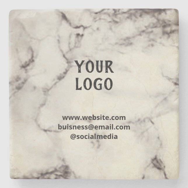 Simple elegant custom add your name marble   stone coaster (Front)